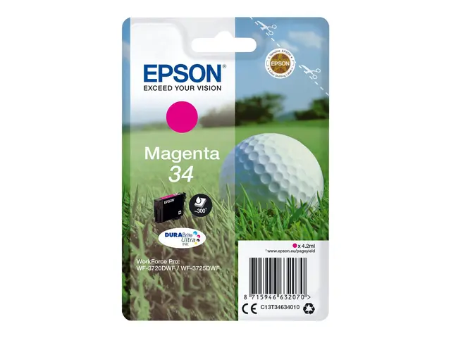 Epson 34 - 4.2 ml - magenta - original - blekkpatron - for WorkFor...