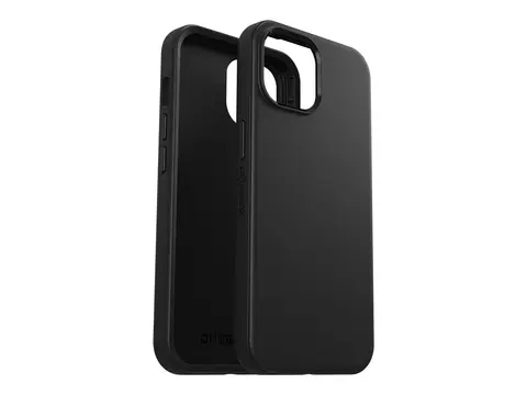 OtterBox Symmetry Series - Baksidedeksel for mobiltelefon antimikrobielt - polykarbonat, syntetisk gummi - svart - for Apple iPhone 13, 14, 15