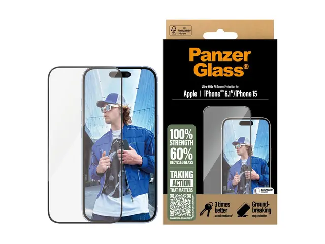PanzerGlass - Skjermbeskyttelse for mobiltelefon ultrabred passfor...