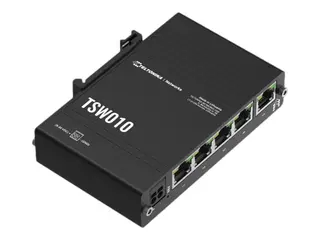 Teltonika TSW010 - Switch - 5 x 10/100 - DIN-skinnemonterbar, veggmonterbar Passive PoE