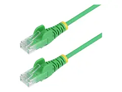 StarTech.com - Koblingskabel - RJ-45 (hann) til RJ-45 (hann) 25 cm - 3.6 mm - UTP - CAT 5/5e/6 - IEEE 802.3bt - halogenfri, uten hindringer, rett - grønn