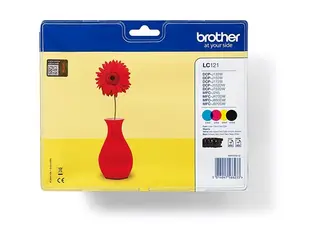 Brother LC121 Value Pack - Svart, gul, cyan, magenta original - blister - blekkpatron - for Brother DCP-J132W, DCP-J552DW, DCP-J752DW
