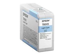 Epson T8505 - 80 ml - lys cyan - original blekkpatron - for SureColor P800, P800 Designer Edition, SC-P800
