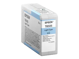 Epson T8505 - 80 ml - lys cyan - original blekkpatron - for SureColor P800, P800 Designer Edition, SC-P800