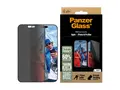 PanzerGlass - Skjermbeskyttelse for mobiltelefon ultrabred passform - glass - med personvernsfilter - 2-veis - rammefarge svart - for Apple iPhone 16 Pro Max