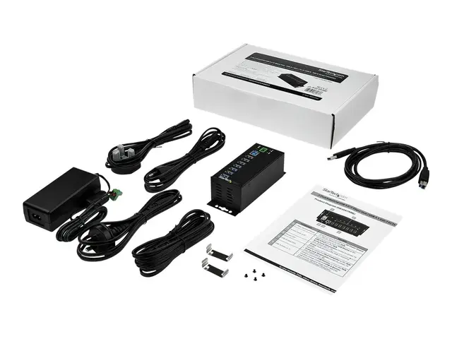 StarTech.com 7 Port USB Hub with Power Adapter, Surge Protection, ...