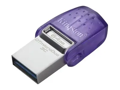 Kingston DataTraveler microDuo 3C - USB-flashstasjon 64 GB USB 3.2...