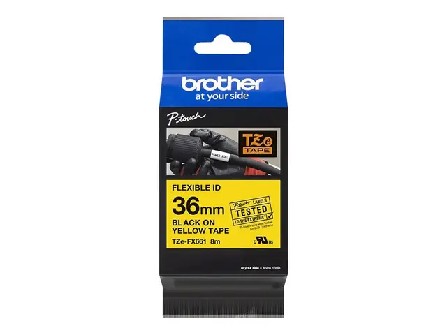 Brother TZe-FX661 - Svart på gult Rull (3,6 cm x 8 m) 1 kassett(er...