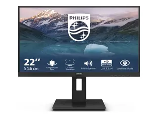 Philips S-line 222S9JML - LED-skjerm - 22" (21.5" synlig) 1920 x 1080 Full HD (1080p) @ 75 Hz - VA - 250 cd/m² - 3000:1 - 4 ms - HDMI, VGA, DisplayPort - høyttalere - svart