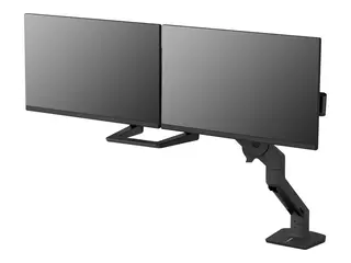 Ergotron HX - Monteringssett (håndtak, leddarm, skrivebordsklemmemontering, kausemontering, 2 svingtapper, monteringsmaskinvare, forlengelsesdel, hengselbue) for 2 skjermer - matt svart - skjermstørrelse: inntil 32"