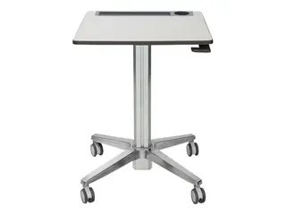 Ergotron LearnFit Tall - St&#229;ende skrivebord mobil - rektangul&#230;r - hvit - s&#248;lv sokkel