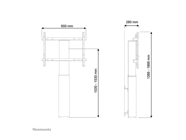 Neomounts PLASMA-W2250 - Brakett motorisert for flatpanel svart sk...