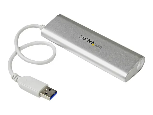 StarTech.com 4 Port Portable USB 3.0 Hub with Built-in Cable - Alu...