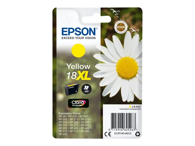 Epson 18XL - 6.6 ml - XL - gul - original - blære med RF-alarm - b...