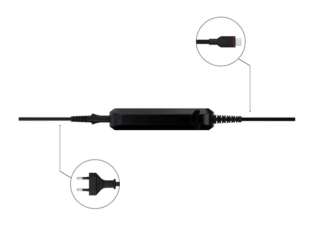 Unisynk - USB-C-strømadapter bærbarlader AC 90-264 V 100 watt svart