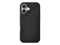 ZAGG Luxe Snap - Baksidedeksel for mobiltelefon MagSafe-samsvar - svart - for Apple iPhone 16