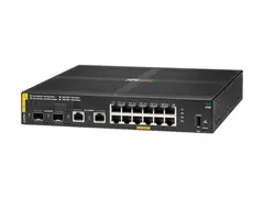 HPE Aruba 6100 12G Class4 PoE 2G/2SFP+ 139W Switch Switch - Styrt - 12 x 10/100/1000 (PoE+) + 2 x 1 Gigabit / 10 Gigabit SFP+ + 2 x 1000Base-T - rackmonterbar - PoE+ (139 W)