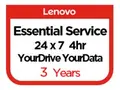 Lenovo Essential Service + YourDrive YourData Utvidet serviceavtale - deler og arbeid - 3 år - på stedet - 24x7 - responstid: 4 t - for ThinkSystem SR650 V2 7Z73