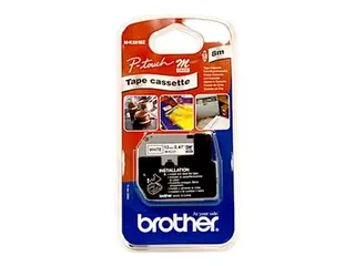 Brother M-K231BZ - Svart p&#229; hvitt - Rull (1,2 cm x 8 m) 1 kassett(er) merketape for P-Touch PT-55, PT-65, PT-75, PT-80, PT-85, PT-90, PT-BB4, PT-M95