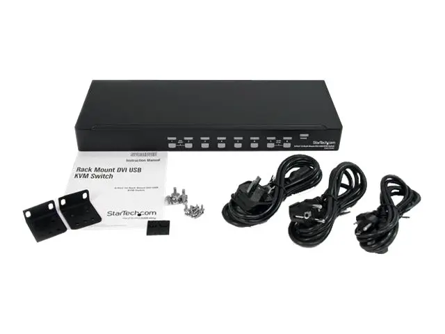 StarTech.com 8 Port 1U Rackmount DVI USB KVM Switch - (SV831DVIU) ...