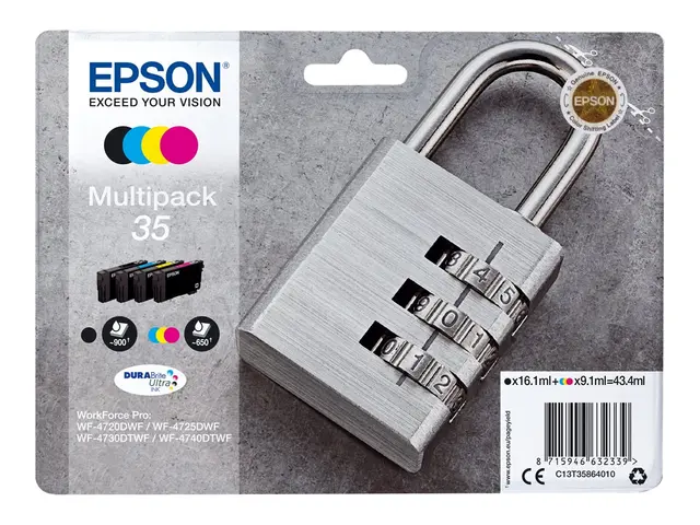 Epson 35 Multipack - 4-pack svart, gul, cyan, magenta original blæ...