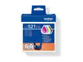 Brother LC521 Value Pack - 4-pack - svart, gul, cyan, magenta original - hengeboks - blekkpatron - for Brother DCP-J1260W, DCP-J1310DW