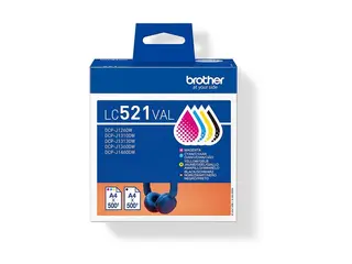 Brother LC521 Value Pack - 4-pack - svart, gul, cyan, magenta original - hengeboks - blekkpatron - for Brother DCP-J1260W, DCP-J1310DW, DCP-J1313DW, DCP-J1460DW