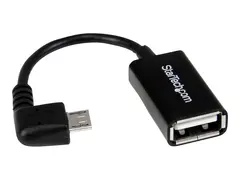 StarTech.com 5in Right Angle Micro USB to USB OTG Host Adapter M/F Angled Micro USB Male to USB A Female On-The-Go Host Cable Adapter (UUSBOTGRA) - USB-adapter - USB til Micro-USB type B - 12.7 cm