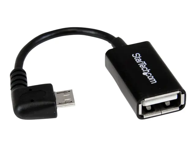 StarTech.com 5in Right Angle Micro USB to OTG Host Adapter M/F - A...