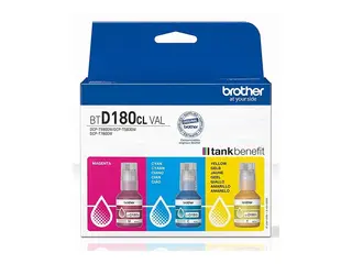 Brother BTD180CL Multipack - 3-pack gul, cyan, magenta - original - hengeboks - blekkrefill - for Brother DCP-T580DW, DCP-T780DW