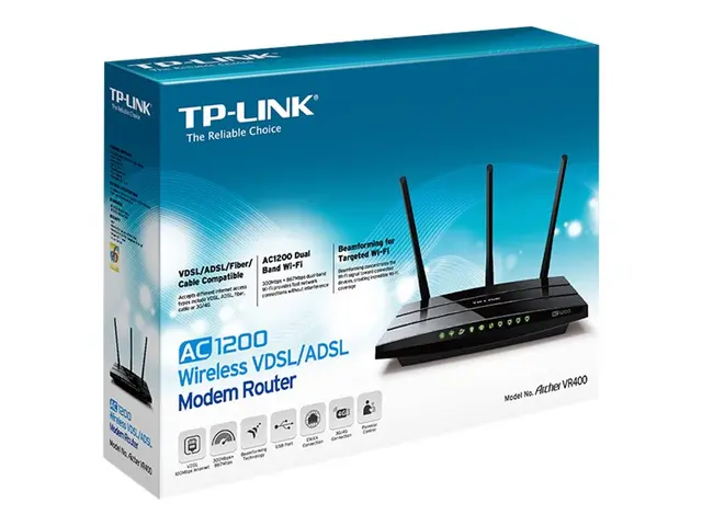 TP-Link Archer VR400 - Trådløs ruter DSL-modem 4-portssvitsj 1GbE ...