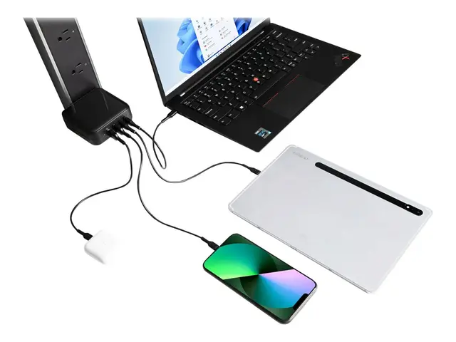 Targus - Strømadapter GaN 100 watt PD 4 utgangskontakter (2 x USB-...