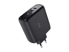 Trust Maxo - Strømadapter - 65 watt - 3 A PD 3.0 - 2 utgangskontakter (USB-C) - svart