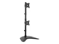 StarTech.com Vertical Dual Monitor Stand Supports Monitors 13&quot; to 27&quot; - Adjustable - Computer Monitor Stand for Double Stacked VESA Monitors - Black (ARMBARDUOV) stativ - for 2 skjermer - svart