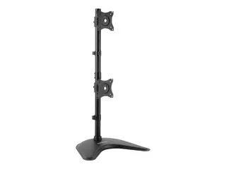 Startech Vertical Dual Monitor Stand - Supports Monitors 13" to 27" Adjustable - Computer Monitor Stand for Double Stacked VESA Monitors - Black (ARMBARDUOV) stativ - for 2 skjermer - svart