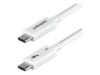 StarTech - Thunderbolt-kabel - Thunderbolt 5 (hann) til Thunderbolt 5 (hann) USB4 / Thunderbolt 3 / Thunderbolt 4 / Thunderbolt 5 / DisplayPort 2.1 - 50 cm - 4K-støtte, 8K-støtte, passiv, USB Power Delivery (240 W) - hvit