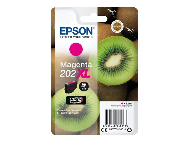 Epson 202XL - 8.5 ml - XL - magenta - original - blære med RF/lyd-...