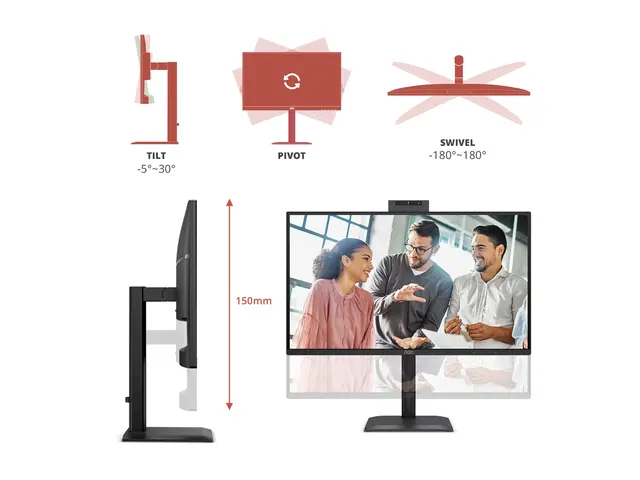 AOC Essential-line Q27E4CW - E4 Series - LED-skjerm USB - 27" - 2560 x 1440 QHD @ 120 Hz - IPS - 350 cd/m² - 1500:1 - 4 ms - HDMI, DisplayPort, USB-C - høyttalere - svart 
