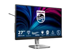 Philips 27B2N4500 - 4000 Series - LED-skjerm 27&quot; - 2560 x 1440 QHD @ 120 Hz - IPS - 350 cd/m&#178; - 1500:1 - 4 ms - 2xHDMI, DisplayPort - h&#248;yttalere - s&#248;lv, koksgr&#229;