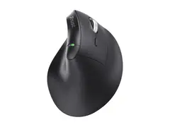 Trust Vyran - Vertikal mus - ergonomisk - høyrehendt optisk - 8 knapper - trådløs - 2.4 GHz, Bluetooth - USB trådløs mottaker - svart