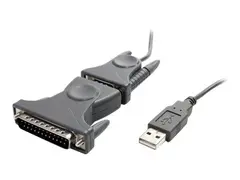 StarTech.com USB to Serial Adapter - 3 ft / 1m with DB9 to DB25 Pin Adapter - Prolific PL-2303 - USB to RS232 Adapter Cable (ICUSB232DB25) - Seriell adapter - USB 2.0 - gr&#229;