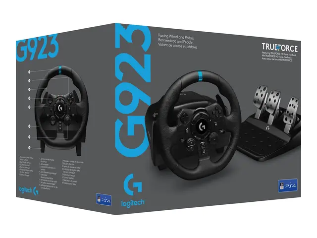 Logitech G923 - Hjul- og pedalsett - kablet - svart - for PC, Sony...
