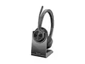 Poly Voyager 4320-M - Voyager 4300 UC series hodesett - on-ear - Bluetooth - tr&#229;dl&#248;s, kablet - USB-C - svart - Certified for Microsoft Teams, Zoom Certified