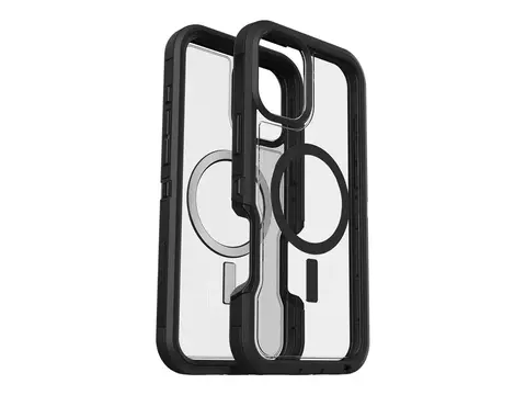 OtterBox Defender Series XT - Baksidedeksel for mobiltelefon robust - MagSafe-samsvar - plastikk - m&#248;rk side (klar / svart) - for Apple iPhone 16 Plus
