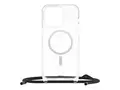 OtterBox React Series - Baksidedeksel for mobiltelefon halskjede - MagSafe-samsvar - stjernest&#248;v (klart glitter) - for Apple iPhone 15 Pro Max
