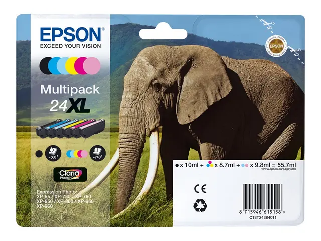 Epson 24XL Multipack - 6-pack - 55.7 ml - XL - svart, gul, cyan, m...