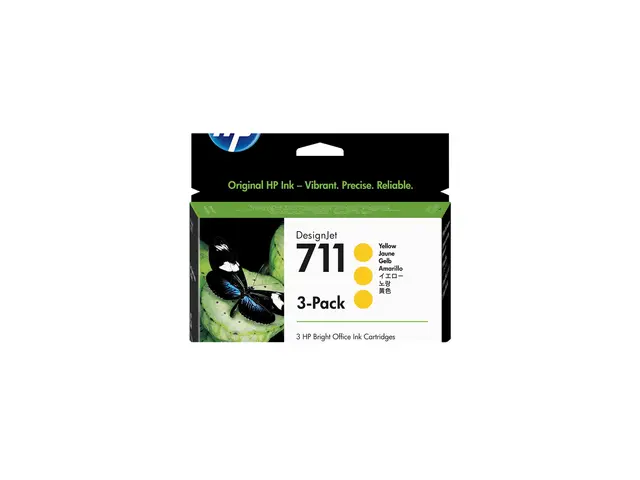 HP 711 - 3-pack - 29 ml - gul - original - DesignJet - blekkpatron...