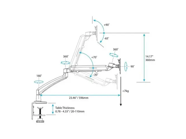 Startech Desk Clamp Monitor Mount - Adjustable Supports Monitors 1...