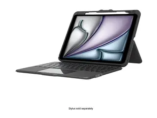 Targus Versavu - Tastatur og folioveske (tastaturetui) med styrepute - bakbelysning - trådløs - Bluetooth 5.0 - QWERTY - Tyrkisk - svart - for Apple 10.9-inch iPad; 10.9-inch iPad Air; 11-inch iPad Air; 11-inch iPad Pro