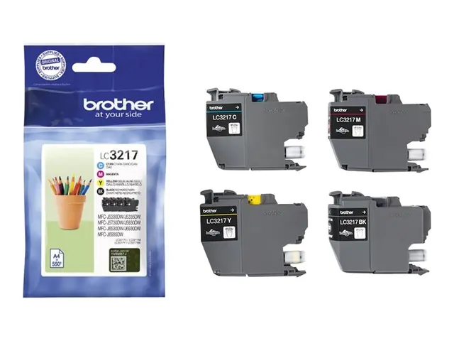 Brother LC3217 Value Pack - 4-pack svart, gul, cyan, magenta origi...